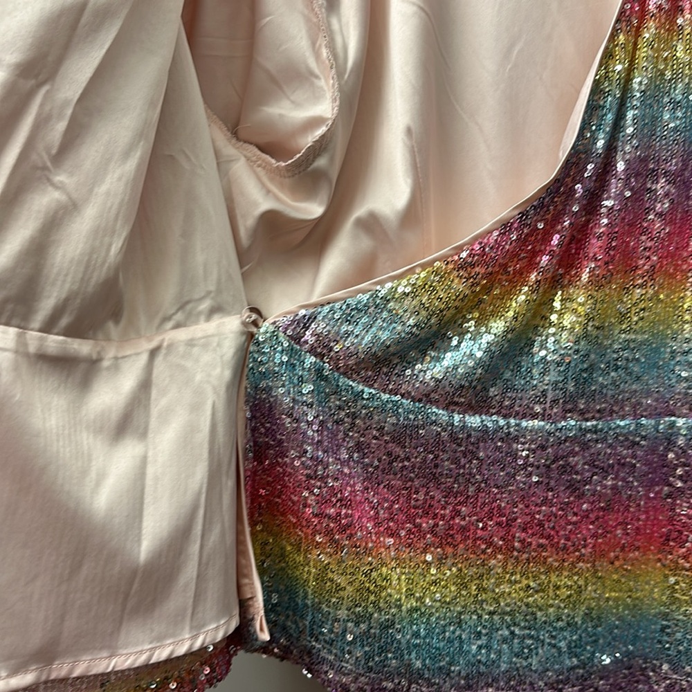 ModCloth pastel rainbow sequin blouse 3x - Picture 3 of 3